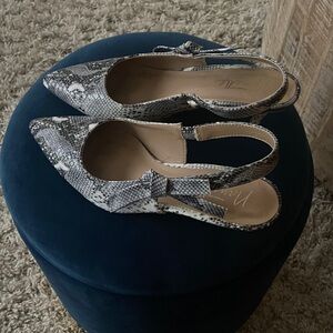 Women's Snakeskin Slingback Heels
